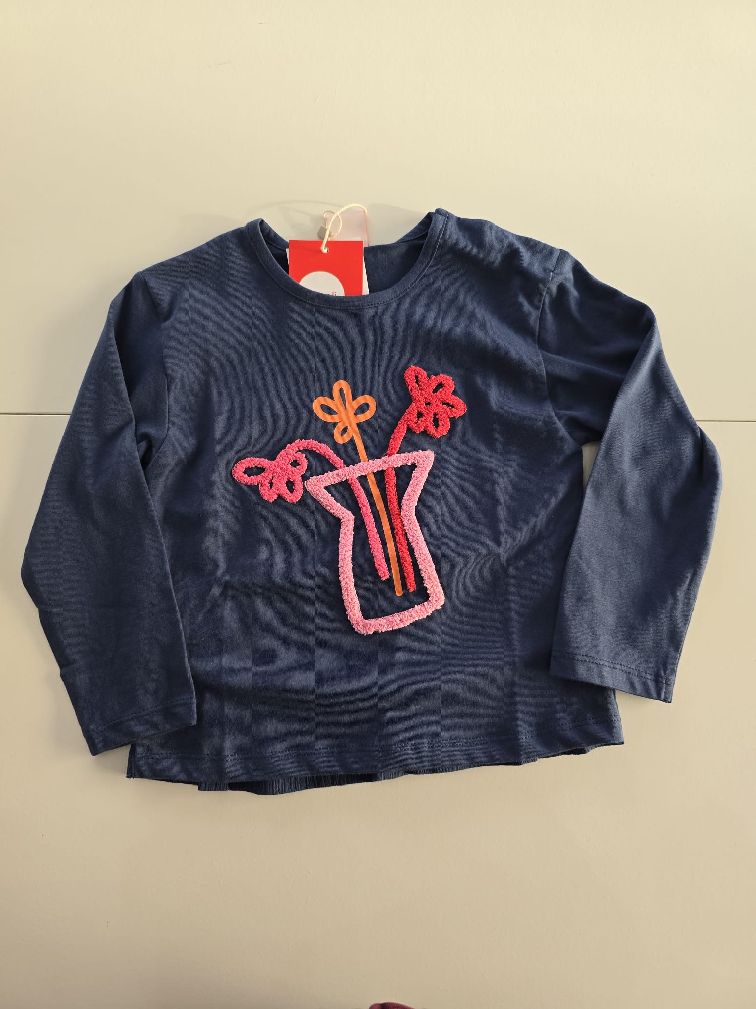 Maglia blu notte con ricamo