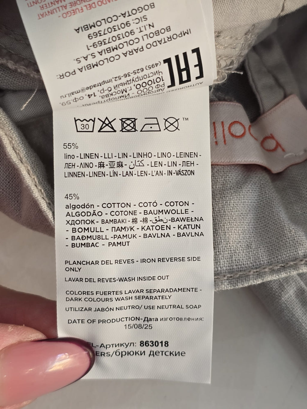 Pantalone lino grigio