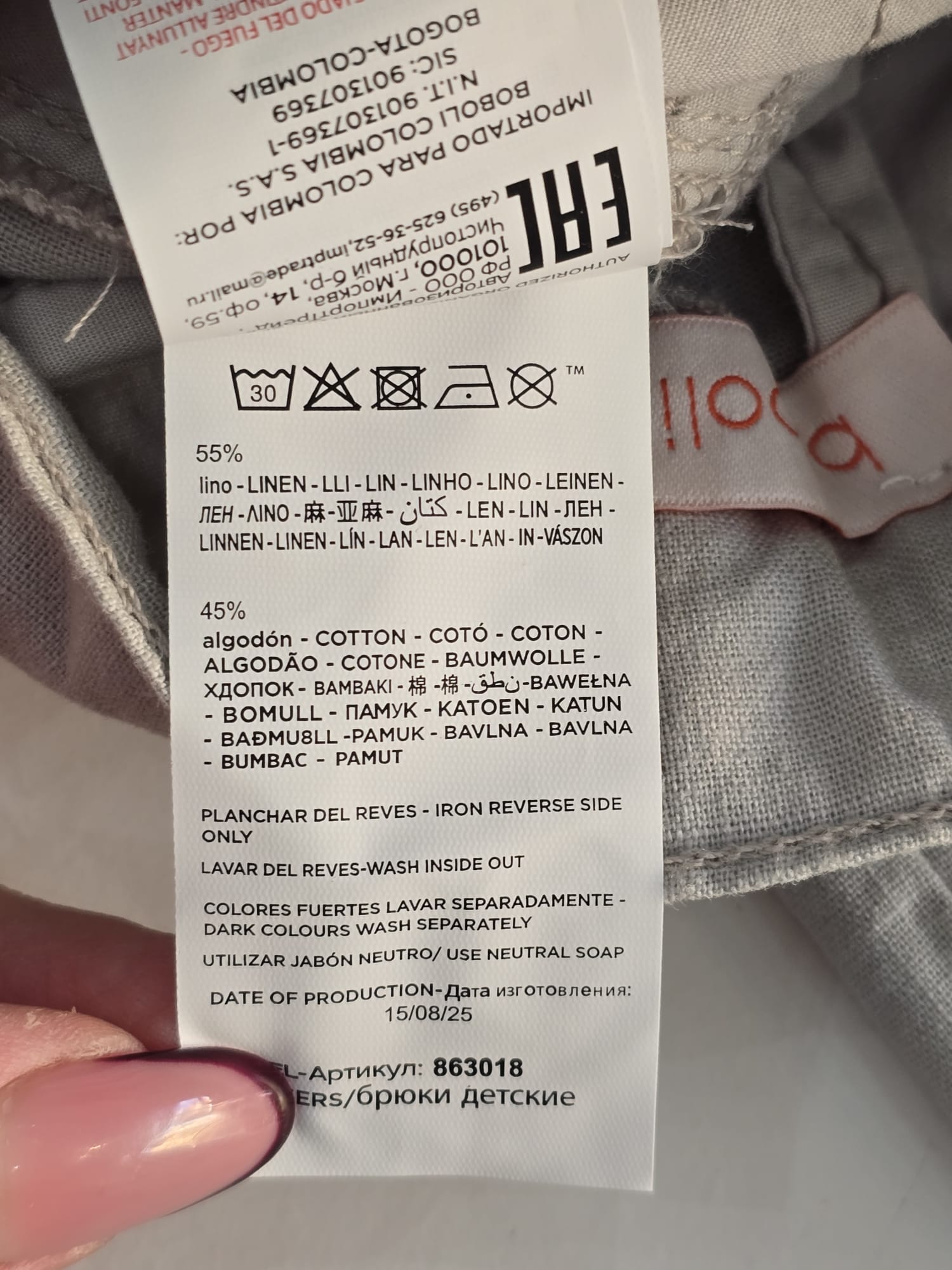 Pantalone lino grigio